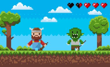 Oyun Pikseli Karakterleri Dövüş, 8 bit içinde oyun salonu