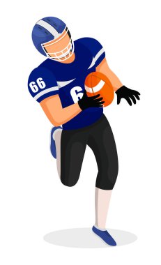 Amerikan Futbolcusu Top Vektörüyle Koşuyor