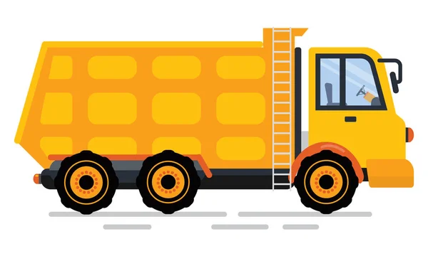 Carro de construção com escadas, Vetor de caminhão basculante —  Vetores de Stock