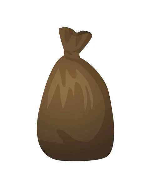 Bolsa llena de basura paquete de plástico aislado — Vector de stock