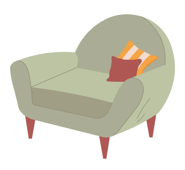 Soft and Comfortable Furniture Armchair Vector — Stock Vector