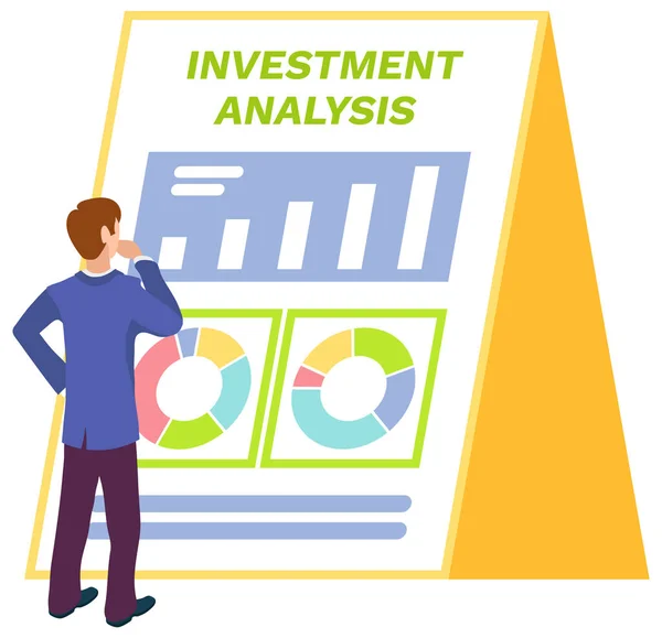 Analisi degli investimenti Statistiche su Board e Man — Vettoriale Stock