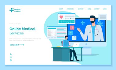 Çevrimiçi Tıbbi Servis İniş Web Şablonu
