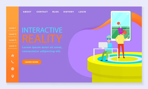 Interaktive oder Virtual-Reality-Website, Simulator — Stockvektor