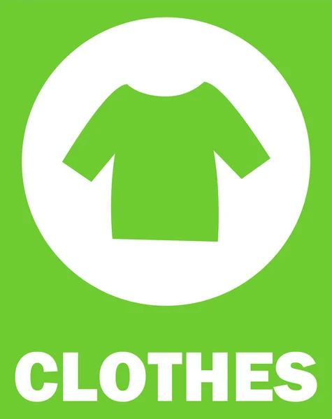 Clasificación de ropa Camiseta de basura Ícono Verde Vector — Vector de stock