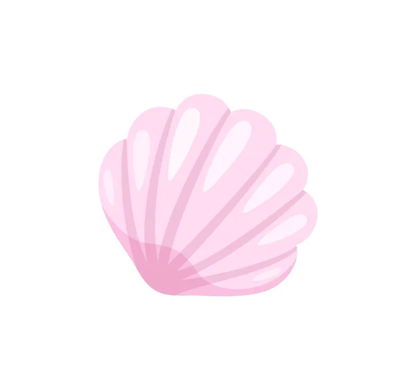 Sommar Seashell, Beach Conch Isolerad ikon Närbild — Stock vektor