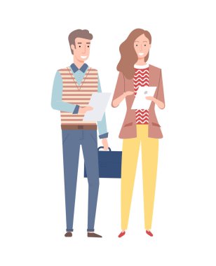 Kadın ve Erkek Ekipte Çalışıyor, Çalışan İnsanlar