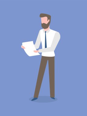 Sakallı Adam Kağıt Kağıt Kağıdıyla Mali Yatırımcı