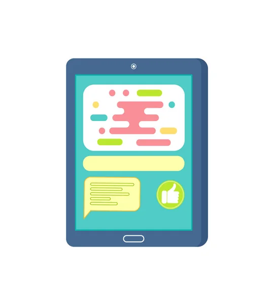 Touchscreen Mobile con Vettore Icone Chat Vuote — Vettoriale Stock