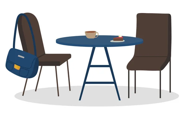 Café et gâteau sur la table Café vecteur intérieur — Image vectorielle