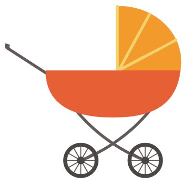 Yeni doğmuş çocukla bebek arabası, izole edilmiş bebek arabası taşıyıcısı.