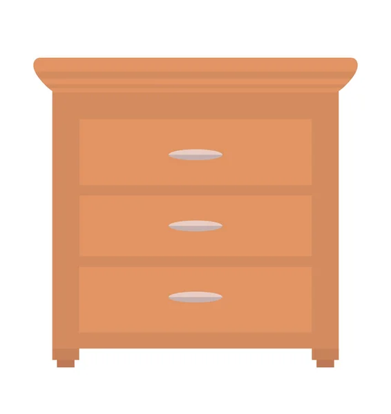 Chest of Drawers Isolated Furniture Vector Icon — Stock Vector