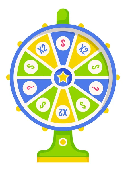 Gambling Wheel, Fortune Game Machine, Risk Vector — Stock vektor