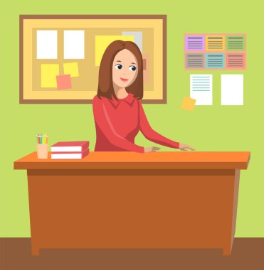 Sınıftaki Kadın Özel Öğretmeninde Masa Başında Oturan Öğretmen