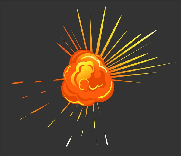 Explosão no espaço, Bright Bang com nuvem de poeira — Vetor de Stock