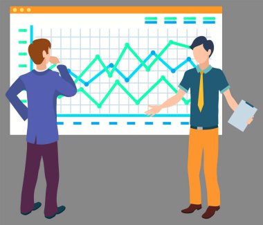 Ekibimize, İşçi ve Grafik Raporu Vektörüne Katıl