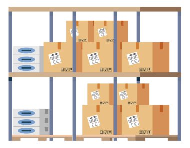Dünya çapında Taşıma Vektörü için Karton Konteynırlar