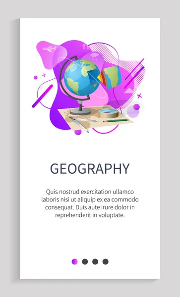 Geografia Globe Informacje o Ziemi Temat planety — Wektor stockowy