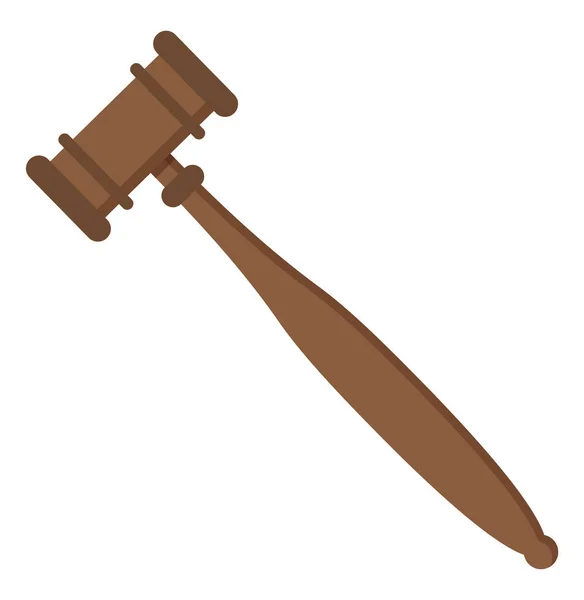 Gavel of Judge, Auction Wooden Hammer Icon Vector — Stock Vector