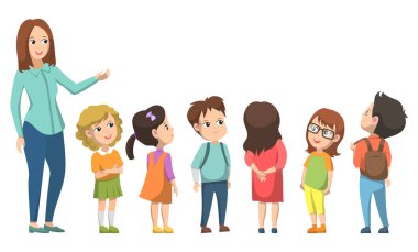 Öğrenci ve Öğretmen Bir arada Duruyor, Okul Vekili