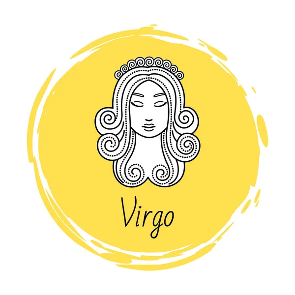 Virgo Zodiac tecken på horoskop, astrologi Symbol — Stock vektor