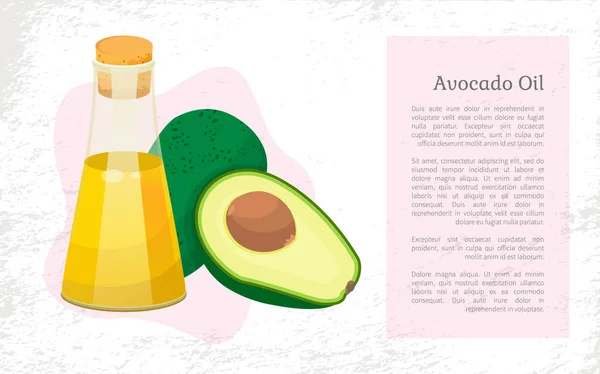 Рецепт авокадо и бутылка вектора масла — стоковый вектор