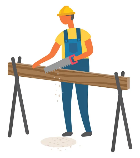Человек, работающий над строительством — стоковый вектор