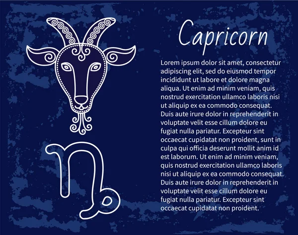 Horóscopo Capricornio Signo, Astrología y Zodíaco — Vector de stock