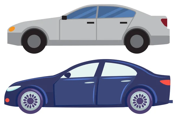 Set de automobile, Autoturisme Vehicule din City Vector — Vector de stoc