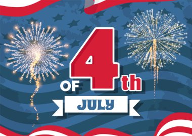 Usa Vektörünün Kartpostal Bağımsızlık Günü