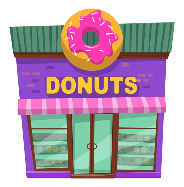 Bakery shop, Donuts Food in Restaurant Vector — Stock Vector