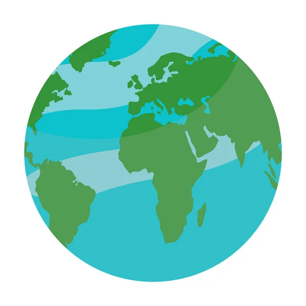 Tierra en el fondo blanco, ilustración vectorial del planeta, planeta tierra aislado, icono para el sitio web — Vector de stock