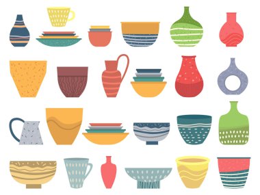 Beyaz Vektör Resmine Yeşil Çizgili Vazo İzole Edildi