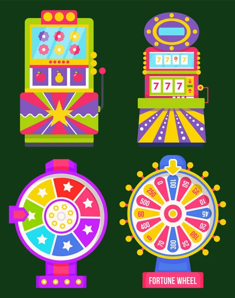 Máquina de juego y Fortune Wheel Gambling Device — Vector de stock