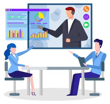 Çevrimiçi Erkek ve Kadın Konferansı Vektörü Öğrenme