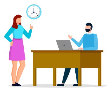 Erkek ve Kadın Ofiste Birlikte Çalışıyor, Gündüz