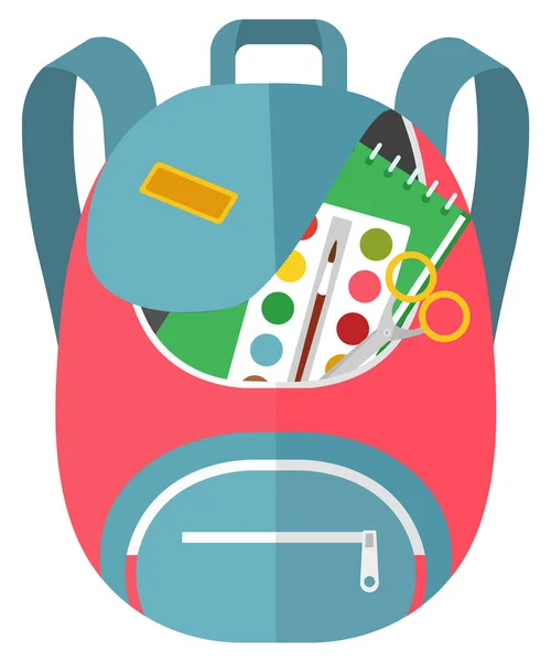 Mochila escolar de color Volver a la escuela — Vector de stock