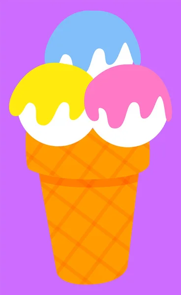 Congelado em Waffle Cone, Sorvete Logo Vector —  Vetores de Stock