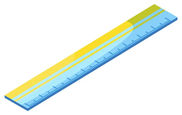 Regla de Lecciones de Matemáticas, Material Escolar Primer plano — Archivo Imágenes Vectoriales