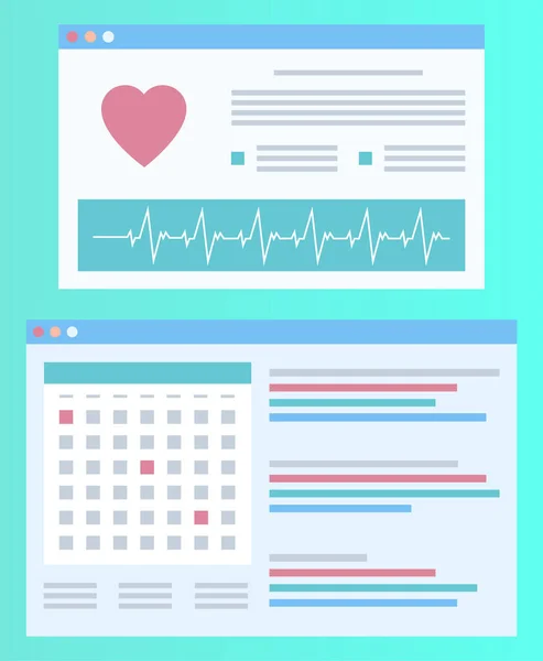 Heartbeat Screen Healthcare Icon Kardiogramm Vektor — Stockvektor