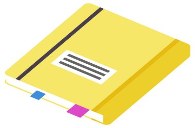 Mavi Hardback Sözlük Isometric Vektör ResmiName