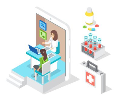 Online danışmanlık doktoru hasta, sağlık ve tedavi, çevrimiçi tıp, sanal yardım