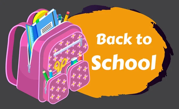 Färgade skolan ryggsäck tillbaka till skolan — Stock vektor