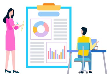 İş Tüccarları Raporu Analiz Ediyor, Bilgisayardaki Adam