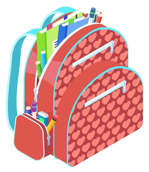 Sac à dos scolaire coloré Retour à l'école — Image vectorielle