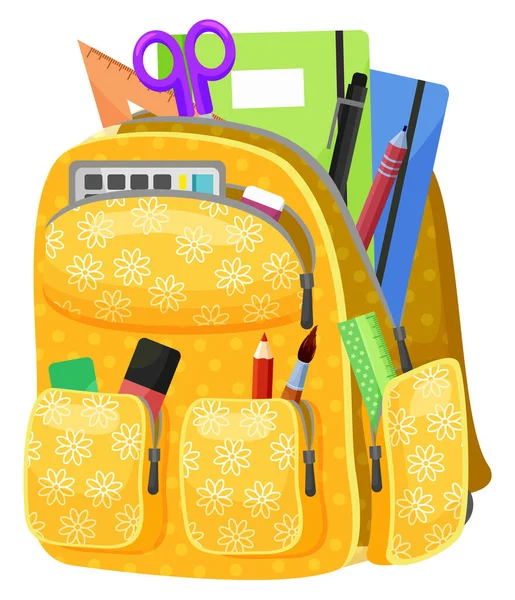 Colored School Backpack Back to School — Stock Vector