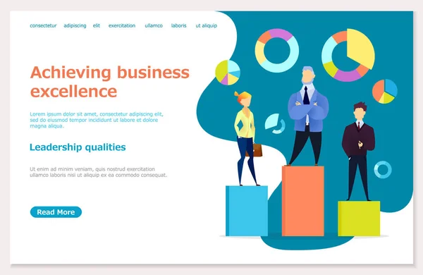 Entreprise Atteindre l'excellence en affaires, Site Web — Image vectorielle