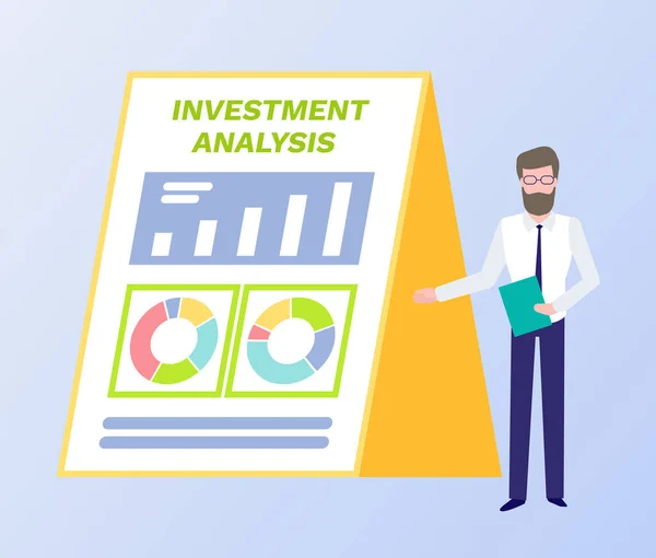 Analisis Investasi Manusia dengan Infografis Kertas - Stok Vektor