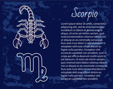 Scorpio Burç İşareti Astroloji ve Burç Vektörü