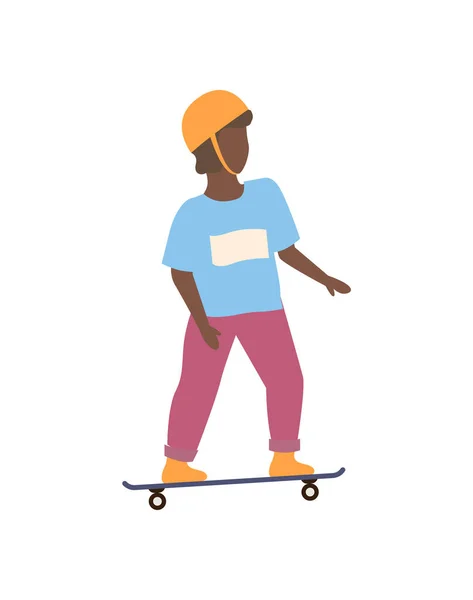 Person Skateboarden, Skater im Helm Vector — Stockvektor